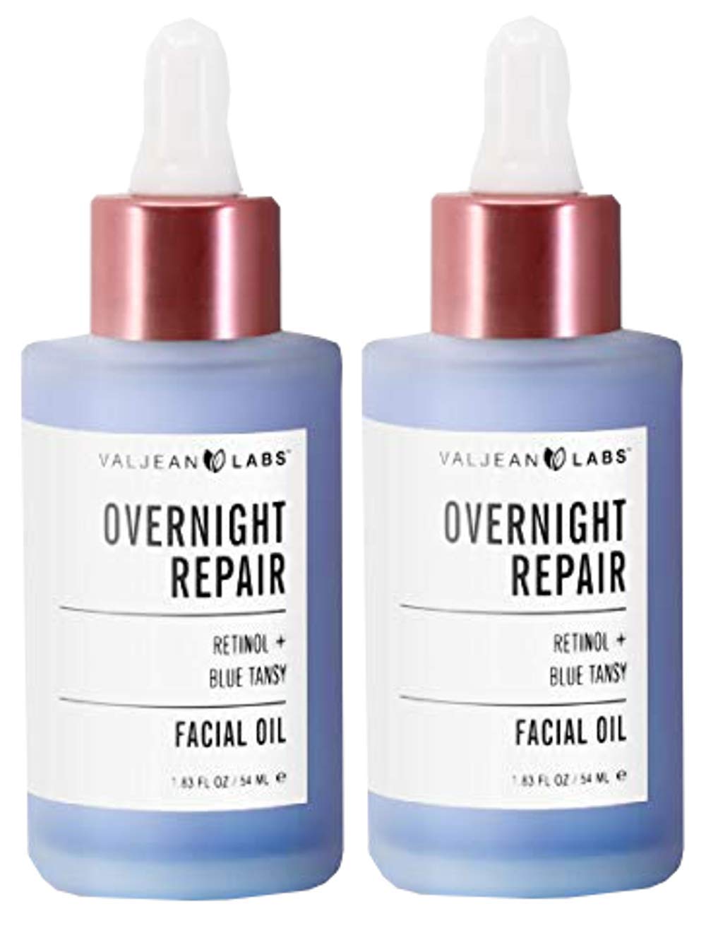VALJEAN LABS Overnight Repair Facial Oil | Retinol and Blue Tansy | Helps to Even Skintone, Calm and Soothe Redness | Cruelty Free, Vegan, Made in USA (1.83 oz)