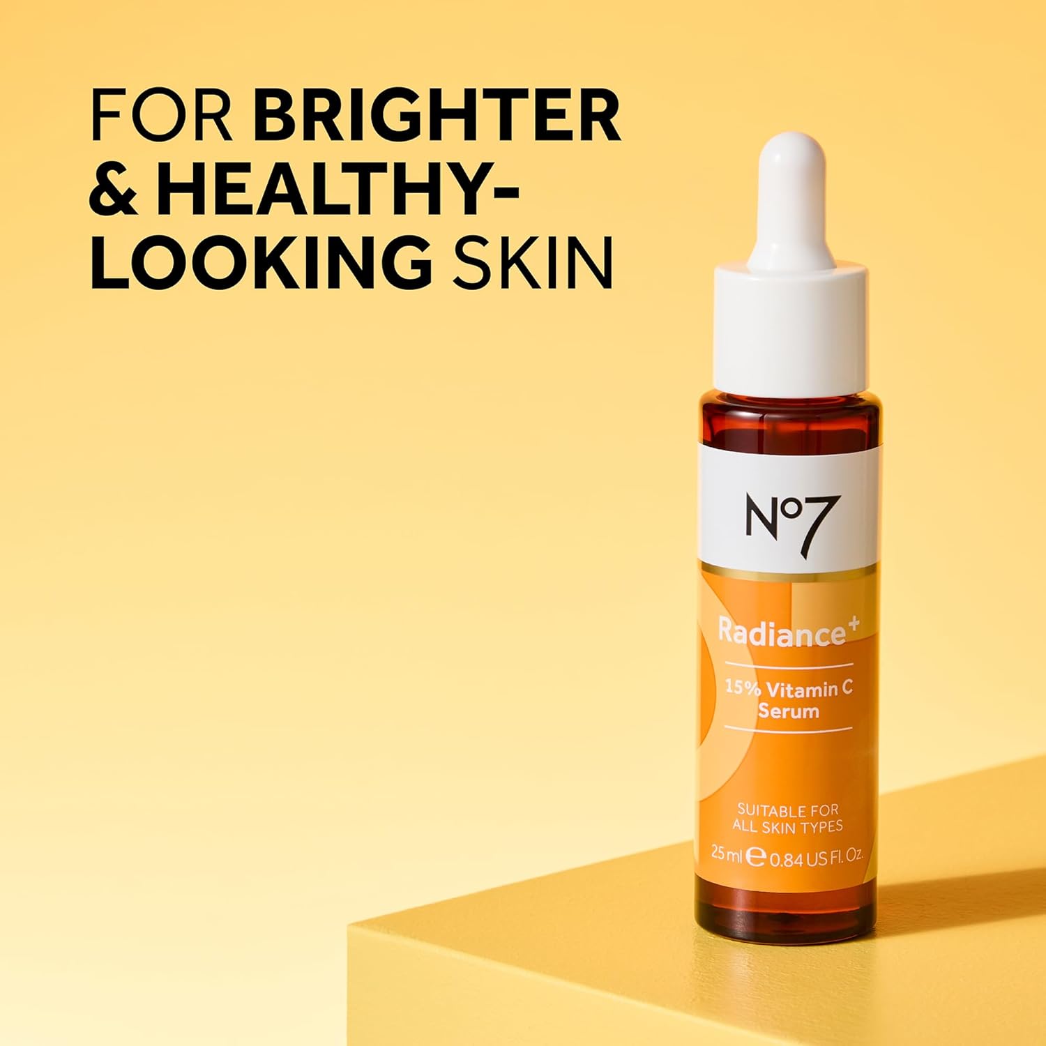 No7 Radiance+ 15% Vitamin C Serum - Radiance-Boosting Face Serum for Glowing Skin - Re-Energizing Vitamin C Skin Care for Daily Use (0.84 oz)