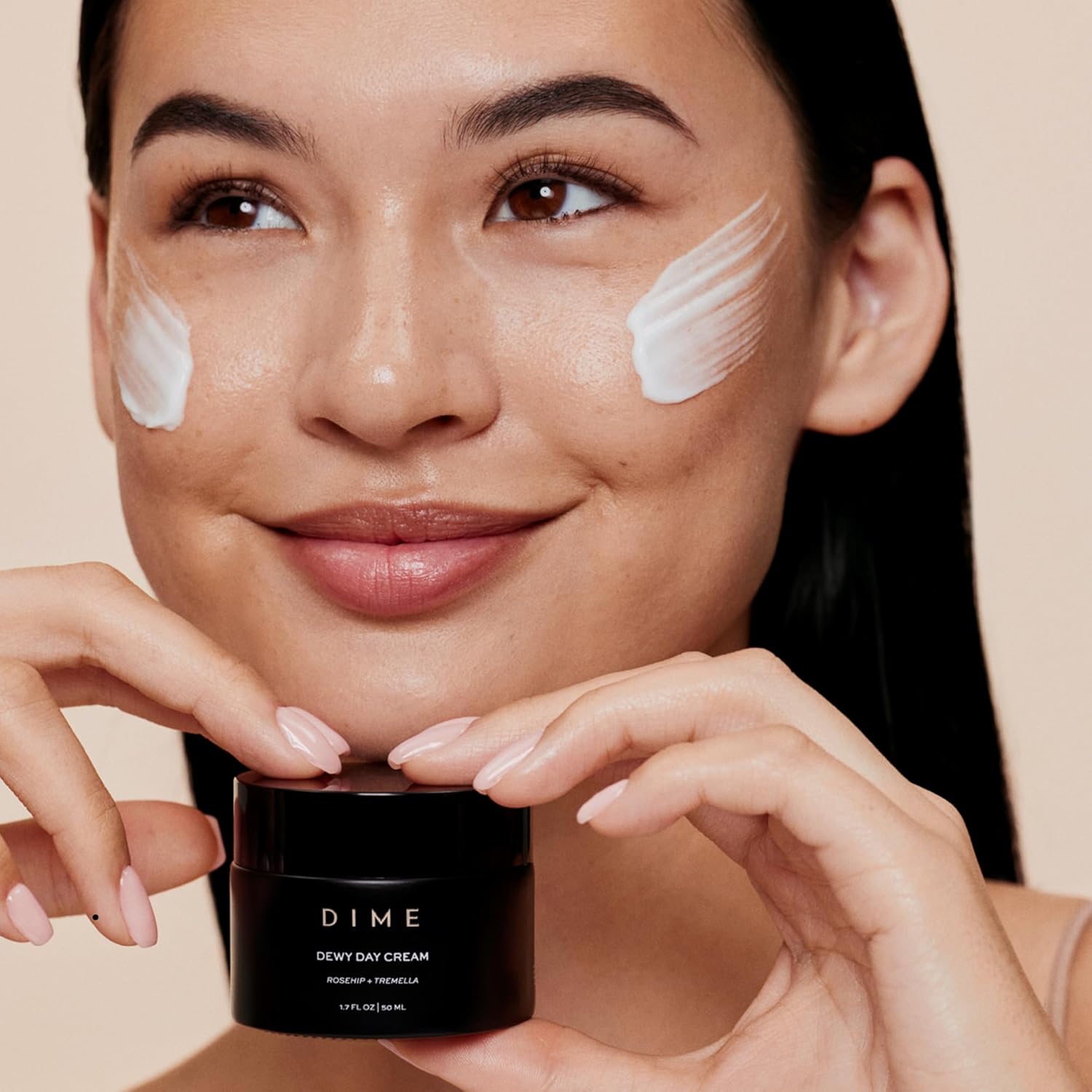 DIME Beauty Dewy Day Cream, Morning Face Moisturizer with Rosehip Oil and Tremella Snow Mushroom, 1.7 oz / 50 ml